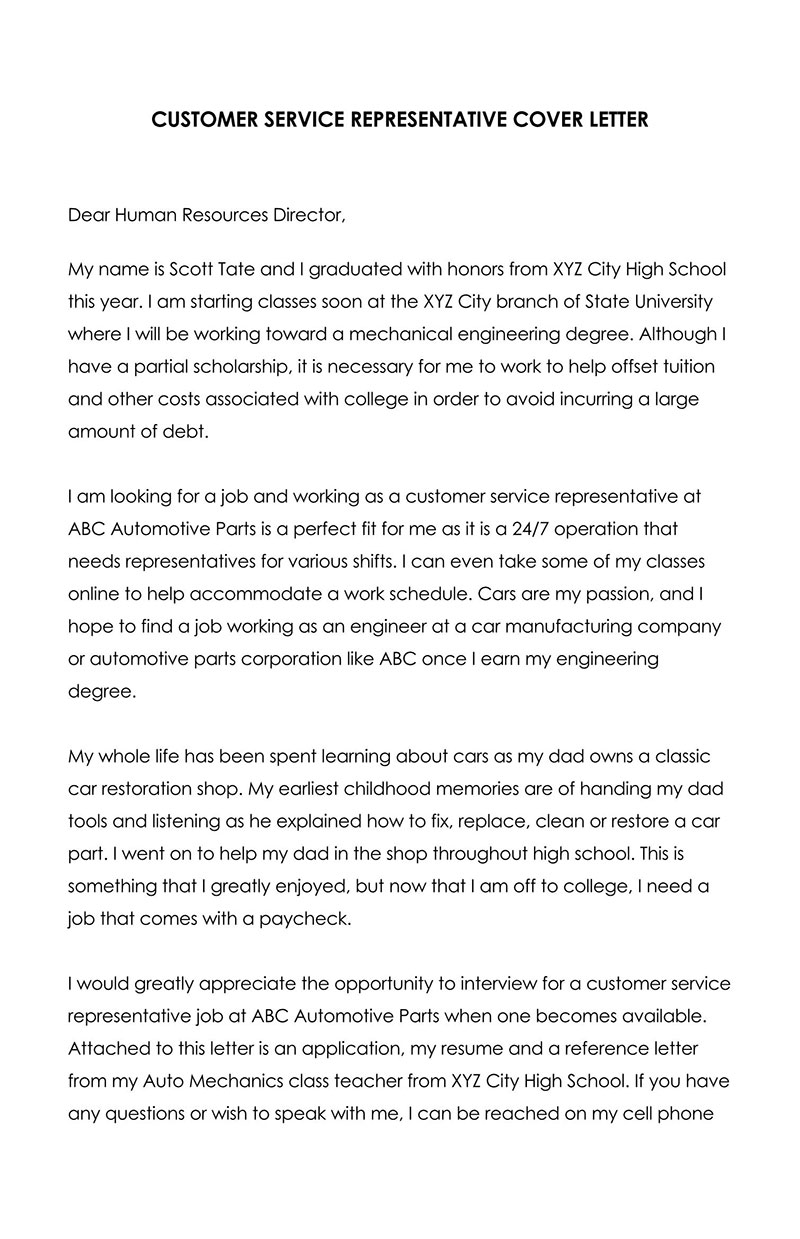 cover letter for customer service with no experience