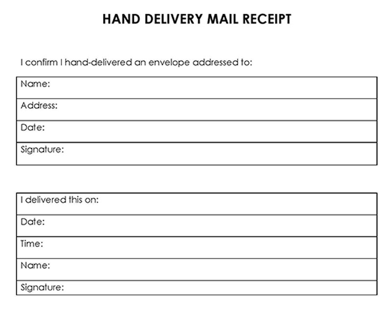 delivery receipt template free