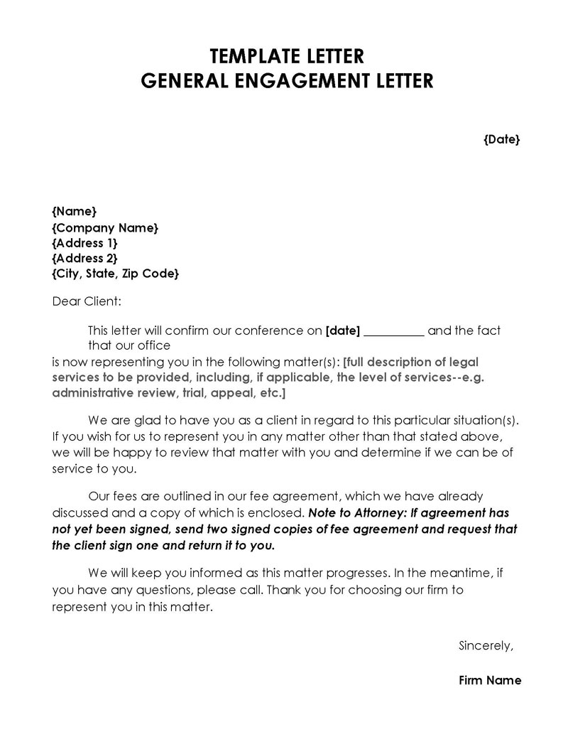 letter of engagement for services