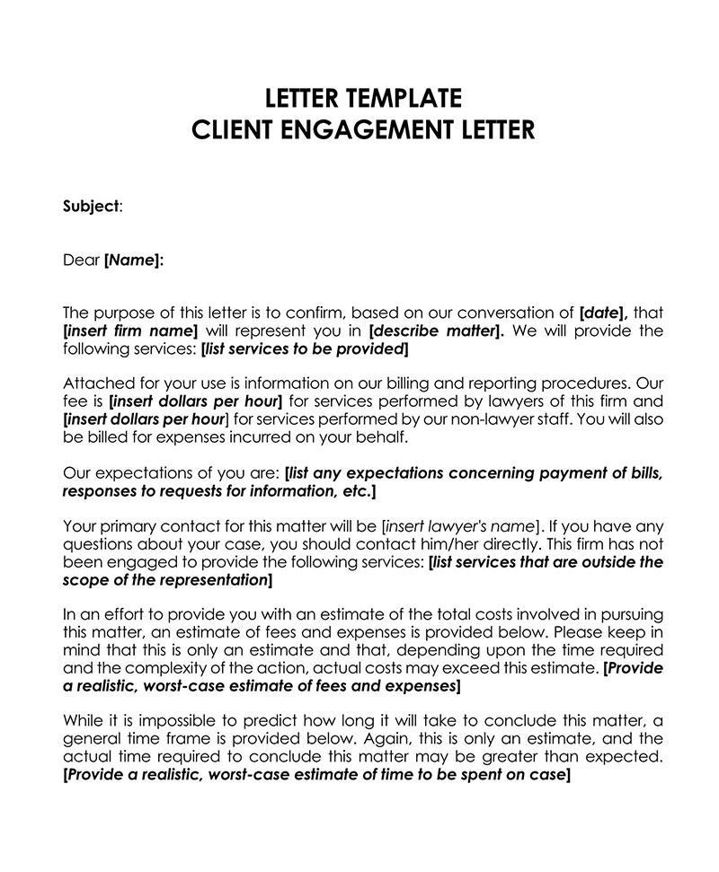 "Editable Engagement Letter in PDF"
