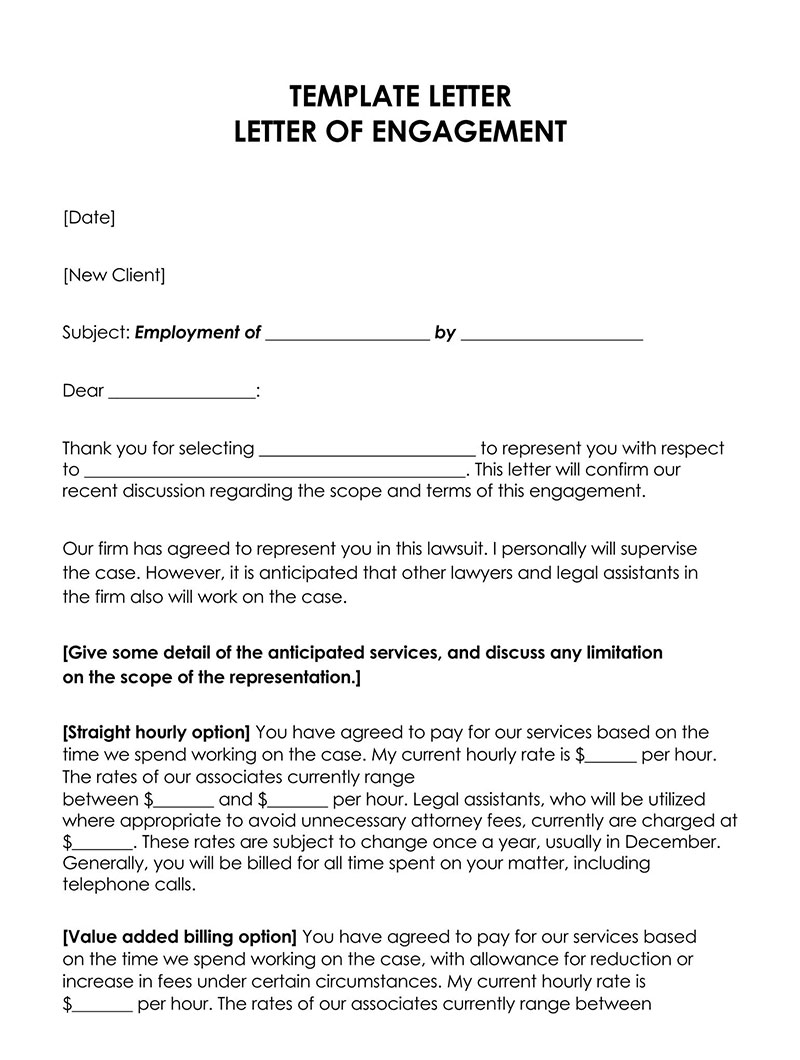 "Sample Engagement Letter Format"