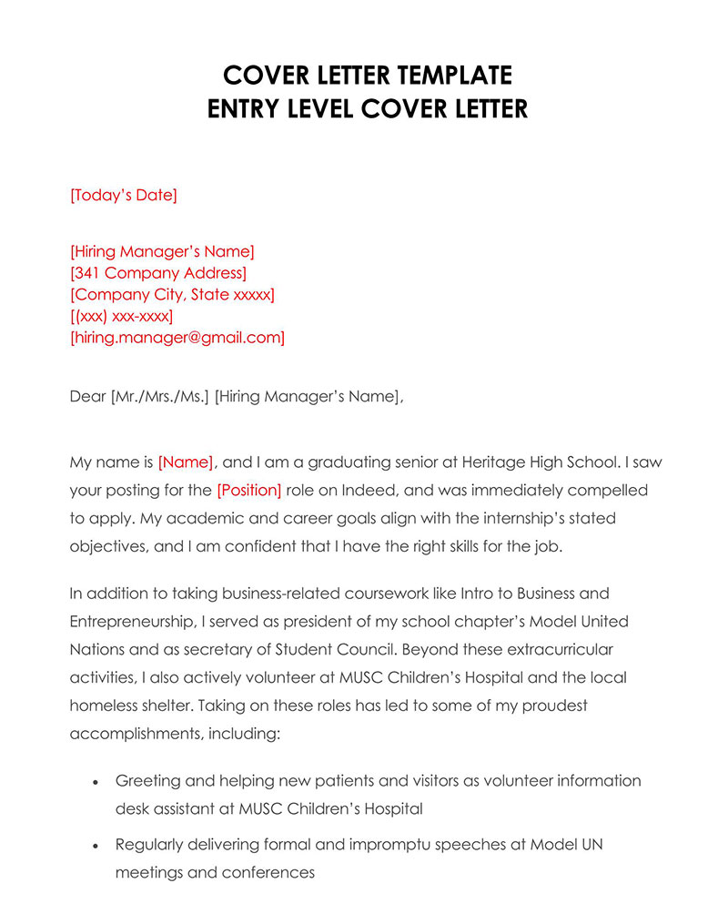 cover letter for cv