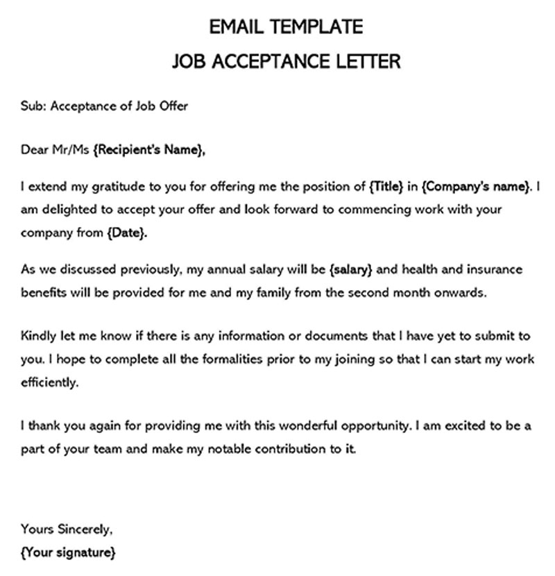 job offer acceptance letter sample pdf