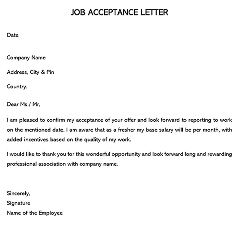 job acceptance offer word doc