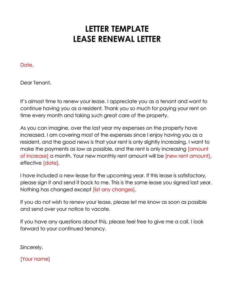 "Editable Lease Renewal Letter Template"