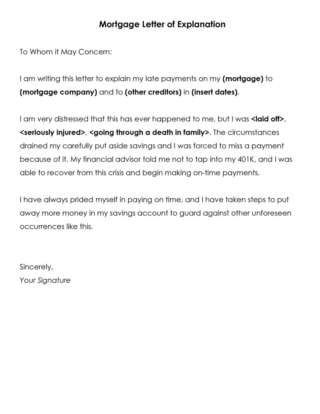 Mortgage Letter Of Explanation (30 Templates)