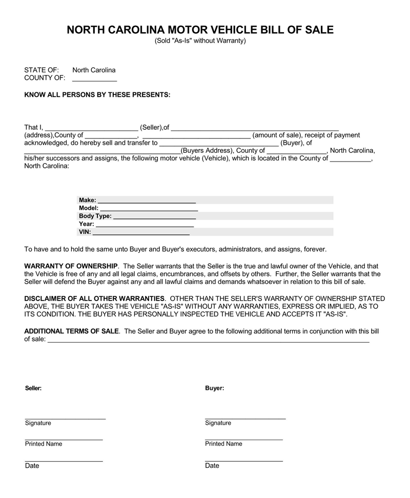 bill of sale form 