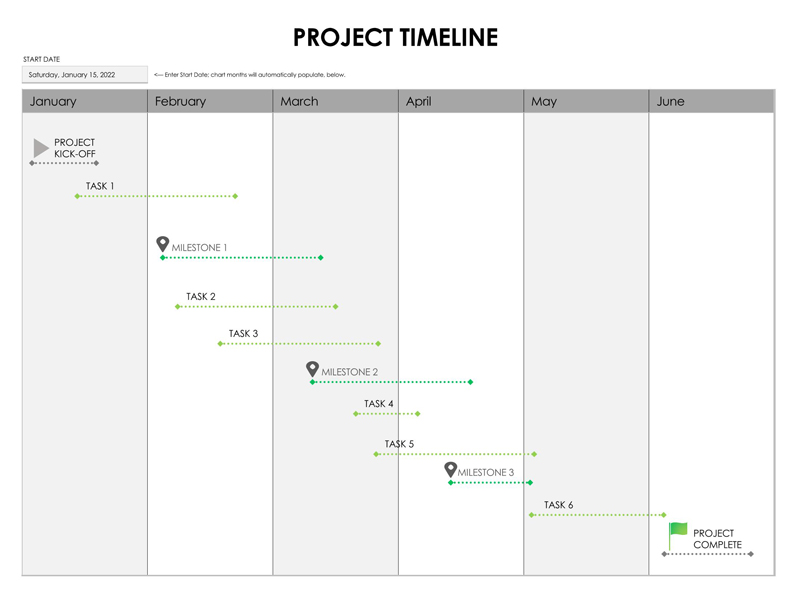 Excel Sample project timeline template for free 01