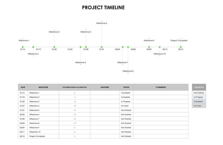 Excel Sample project timeline template for free 06