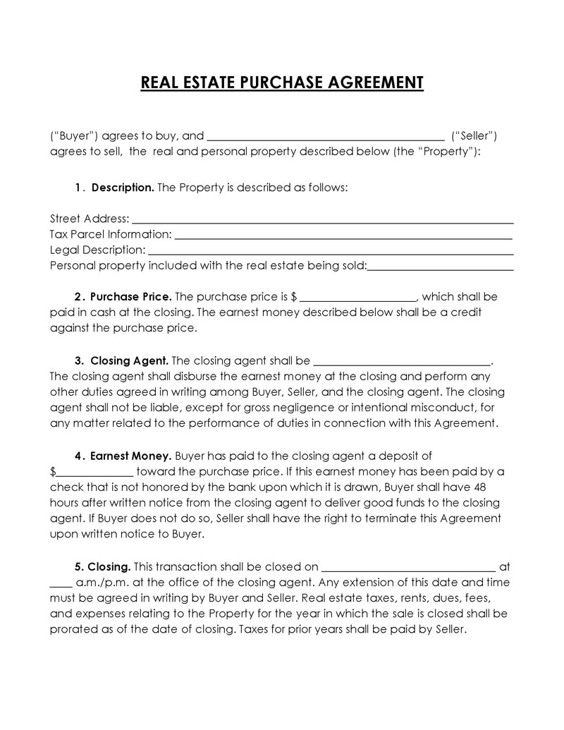 sales agreement template word download
