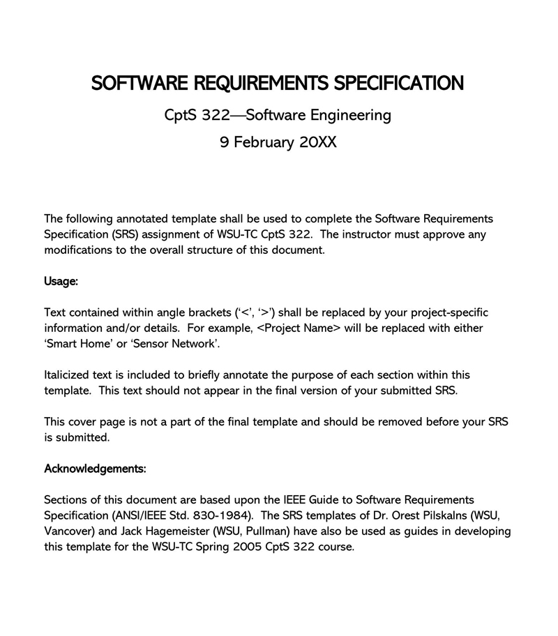 "Free Requirements Analysis Template"