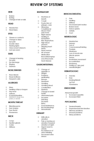 30 Free Review of Systems Template & Examples (Word, PDF)