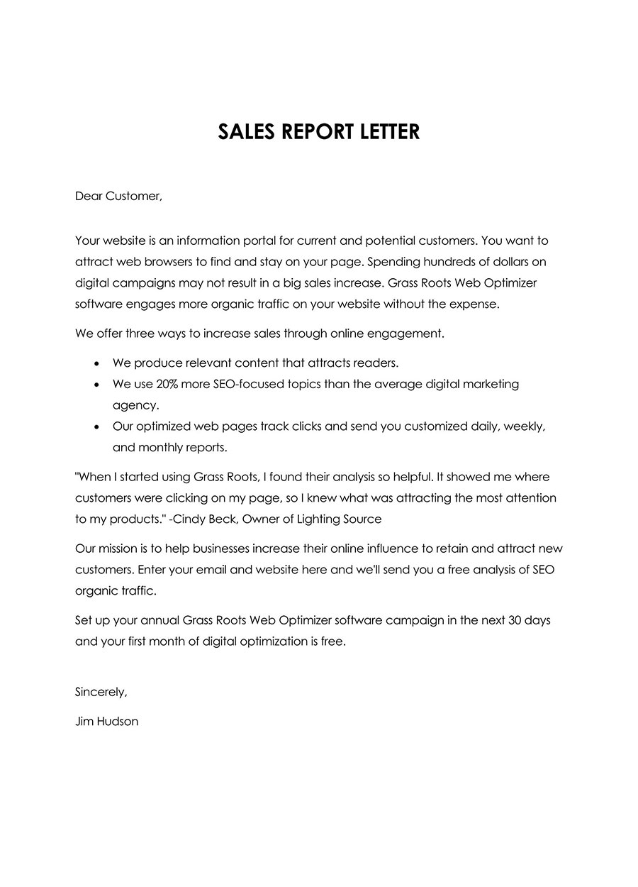 Sales Report Sample
