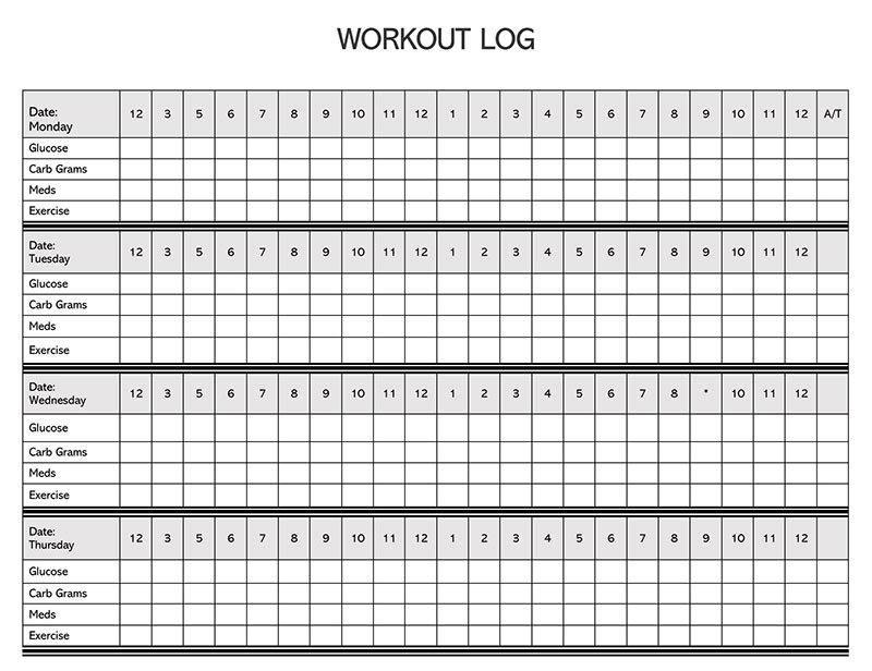 Sample Workout Log Template