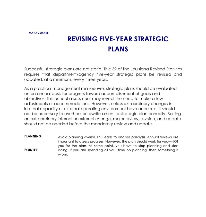 Great Printable Revising Five Year Strategic Plan Template for Word Document