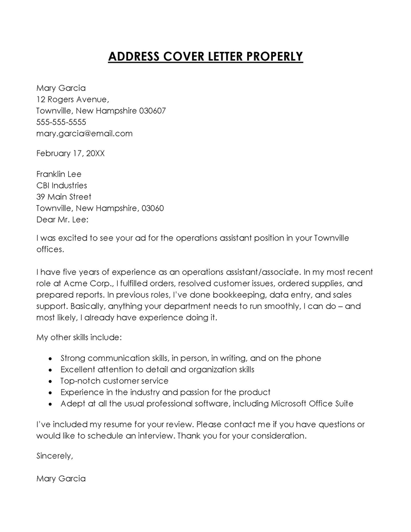 cover letter without contact person