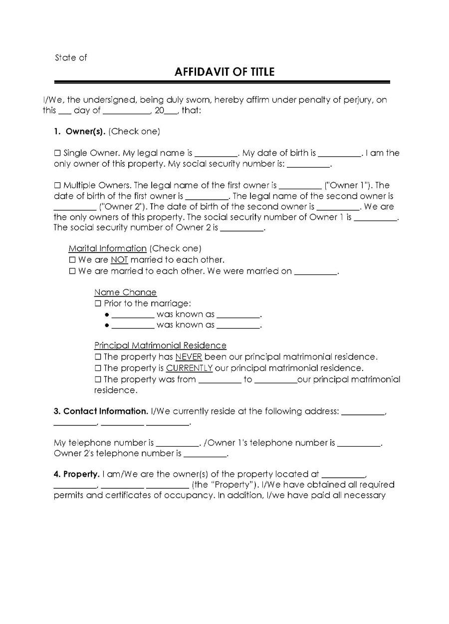 Affidavit format PDF