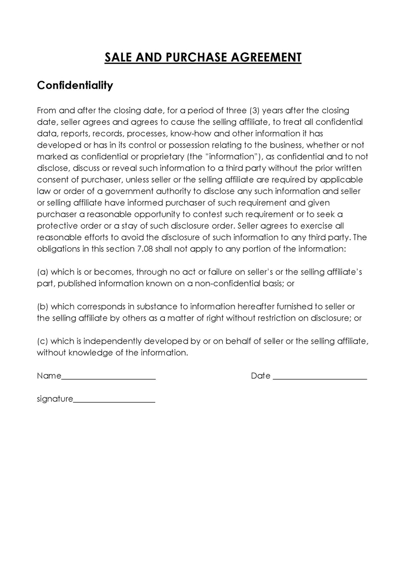 business confidentiality statement example