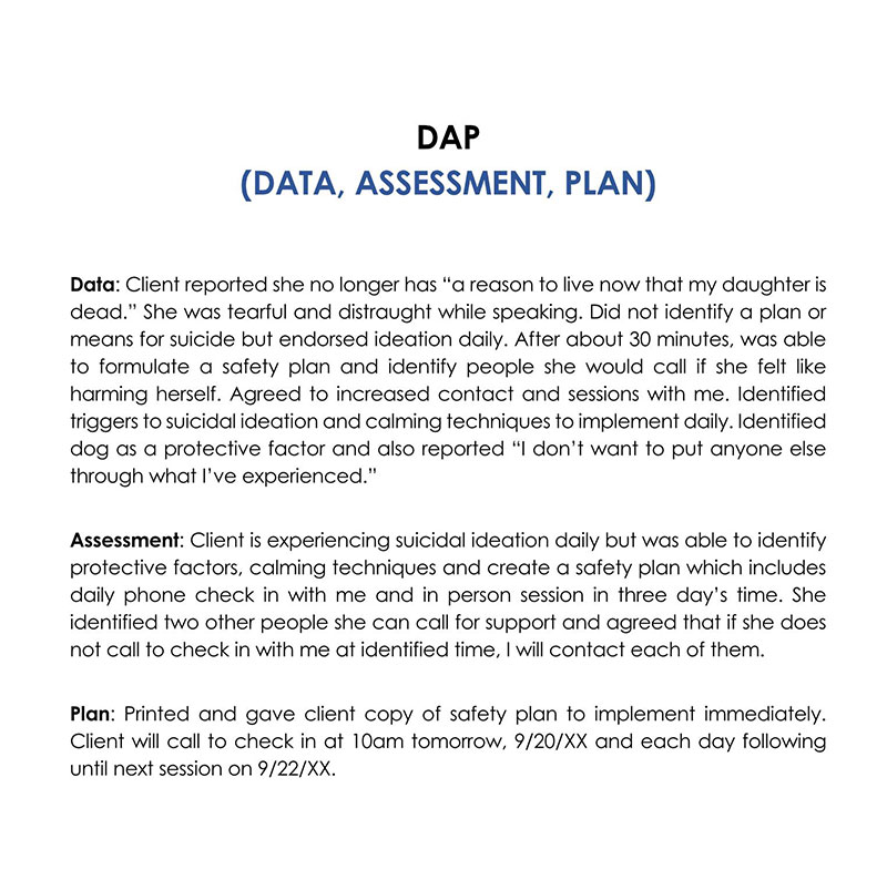 sample dap notes for substance abuse