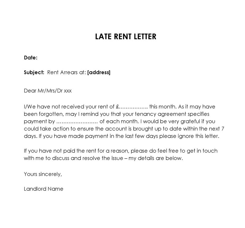 Great Professional 7 Days Late Rent Notice Template 01 as Word File