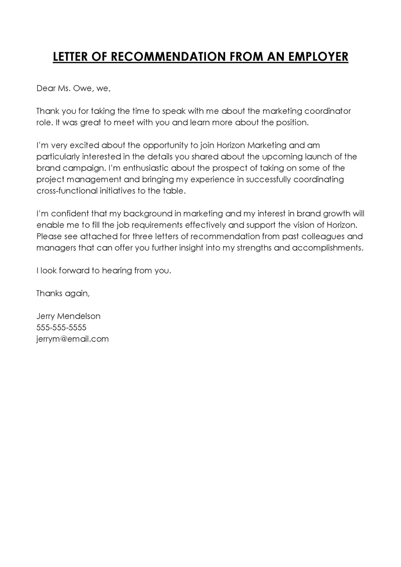 reference letter for employee leaving