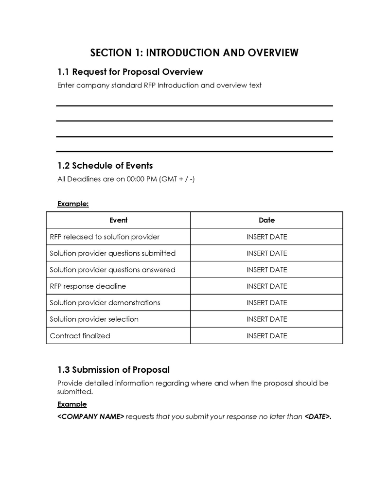 Request for Proposal template download