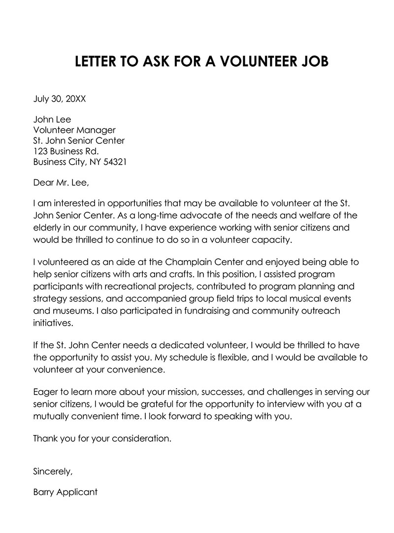 "PDF Community Service Letter Template"