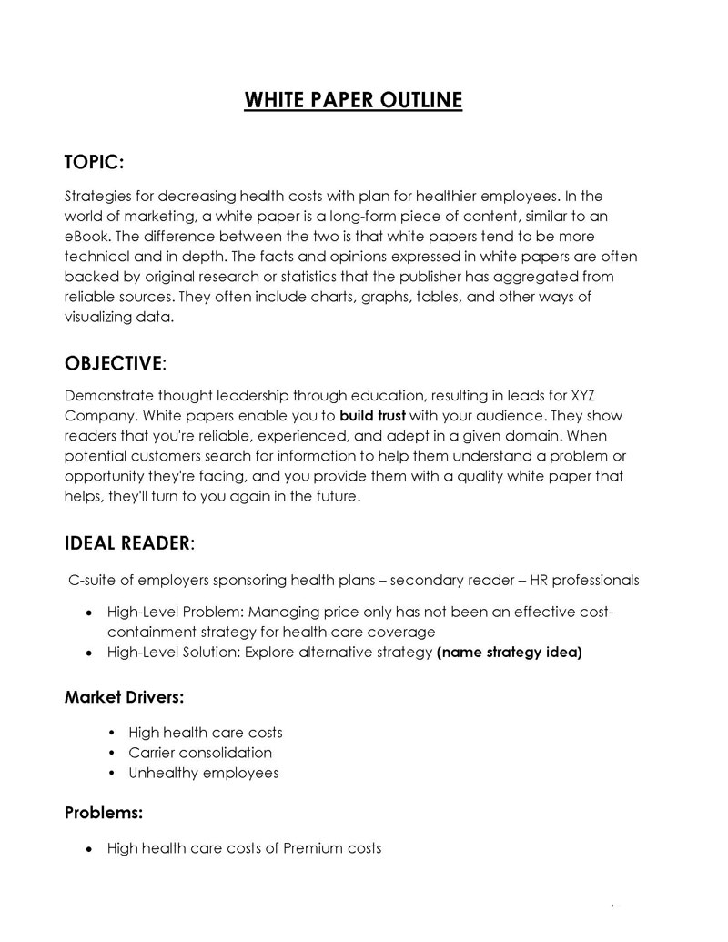 Great Printable General White Paper Outline Template 01 for Word Document