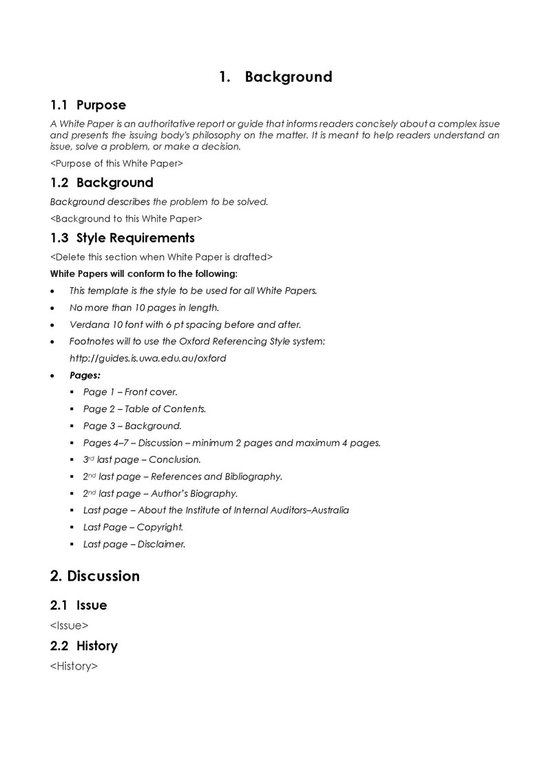 Great Printable General White Paper Outline Template 04 for Word Document