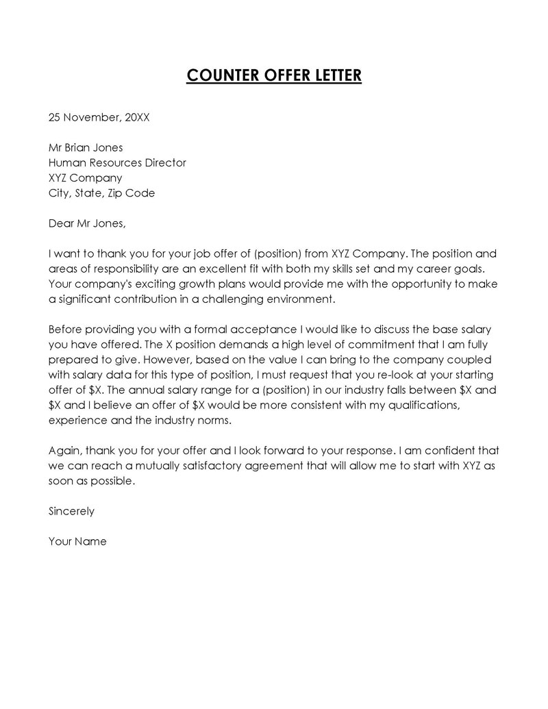 counter offer letter template download