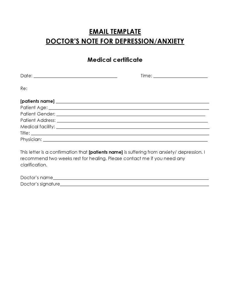 Download Free Doctor Note Template - Editable Version