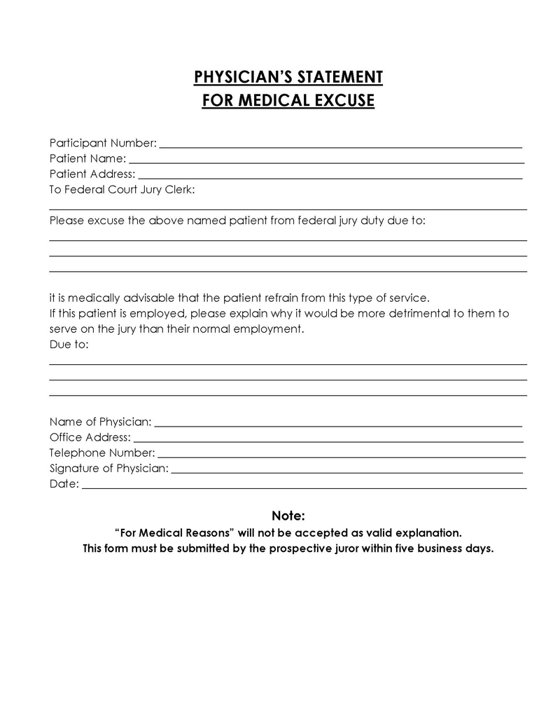 Free Doctor Note Template - Downloadable Sample