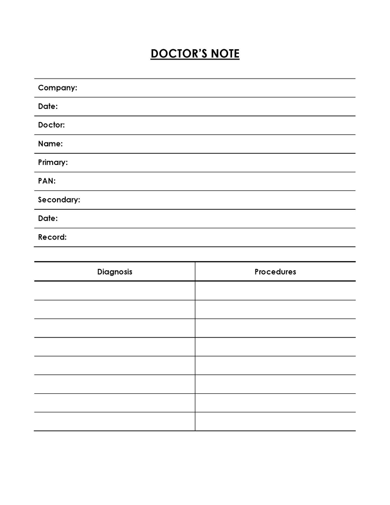 Free Doctor Note Template - Editable Format