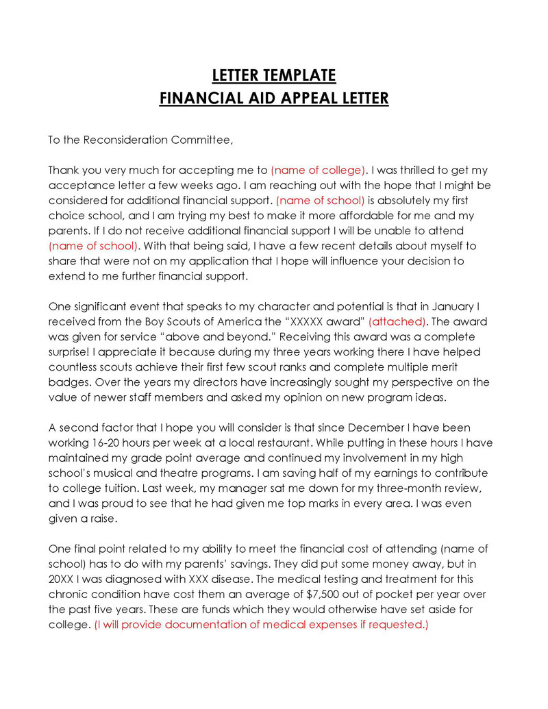 Perfect Financial Aid Appeal Letter Samples (Writing Tips)