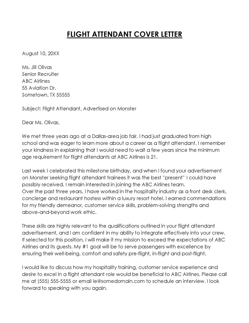 application letter for flight attendant in cebu pacific