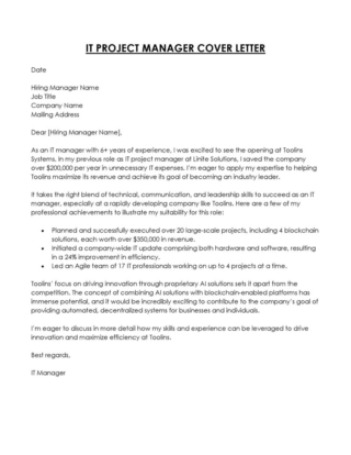 20 Best IT Cover Letter Examples