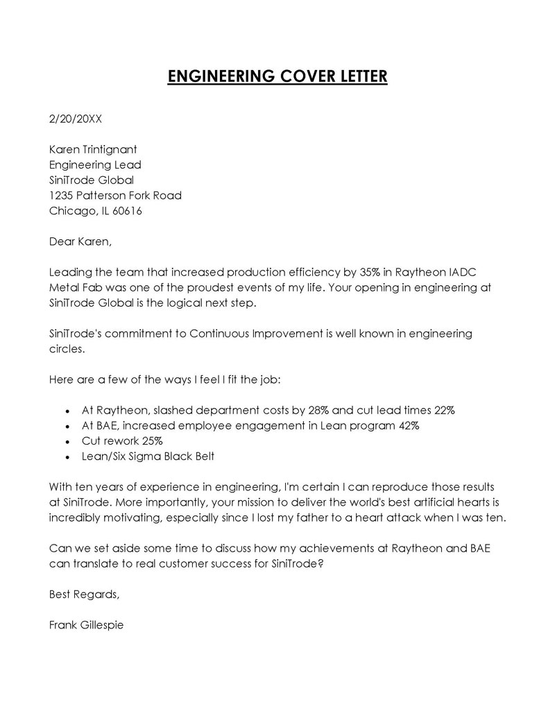 simple cover letter template free