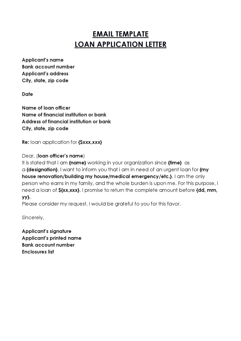 How To Write A Personal Loan Application Letter