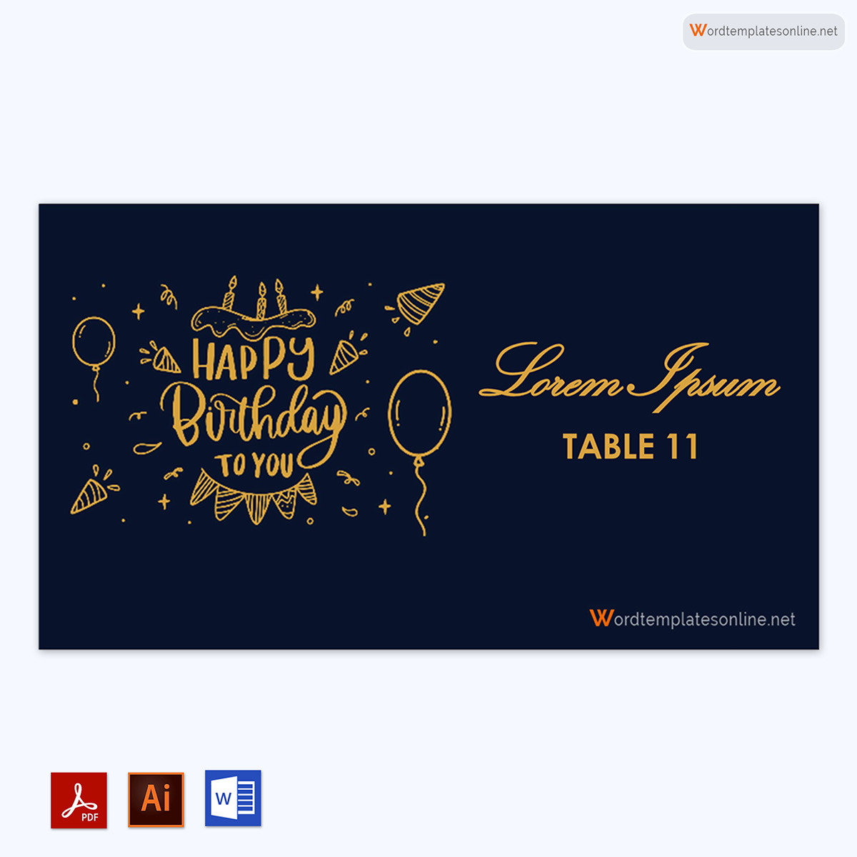 free place card template word