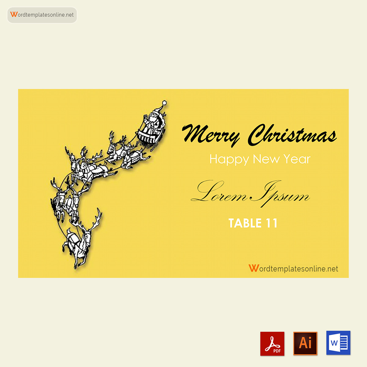 Free Editable Place Card Template - Download Now