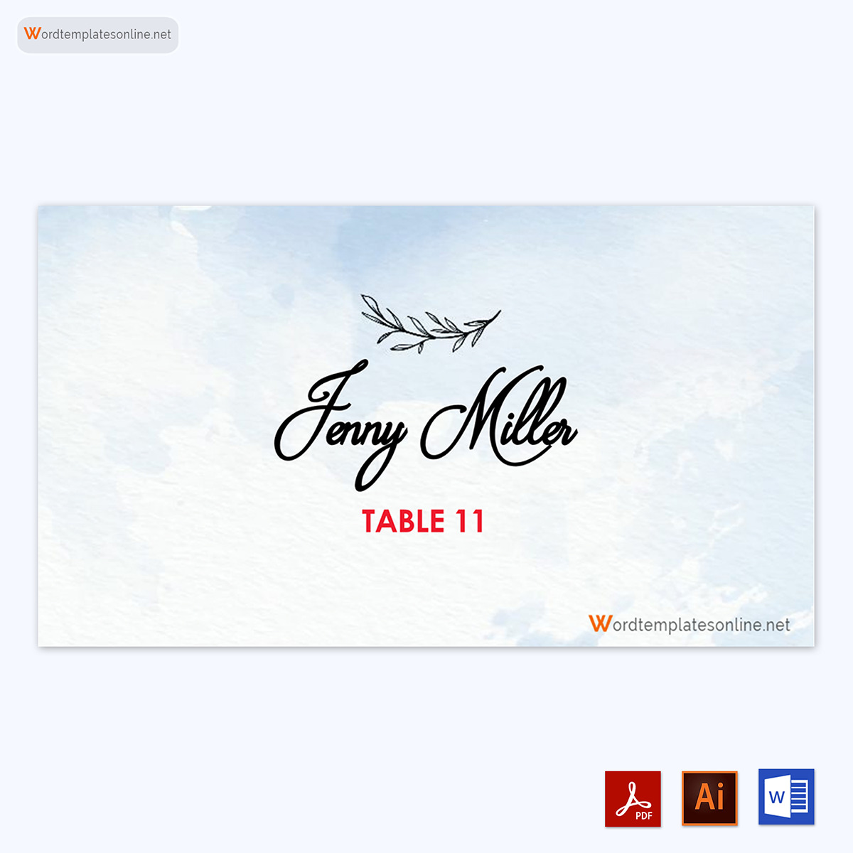 free place card template word 01