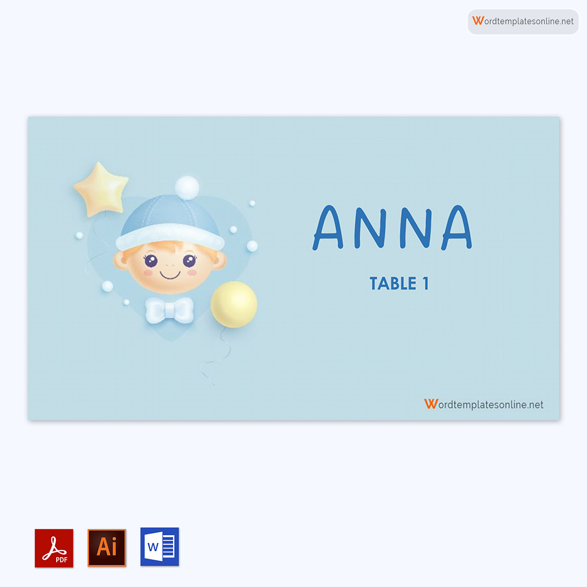 Printable Place Card Template - Ready-to-Print Example