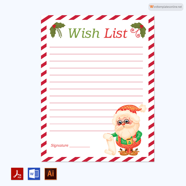  christmas list template editable