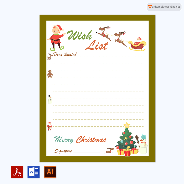  free printable christmas wish list for adults 01