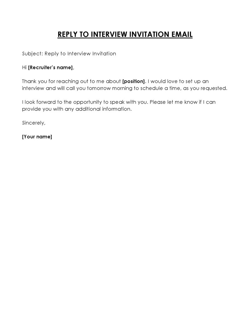 how to reply email for interview invitation