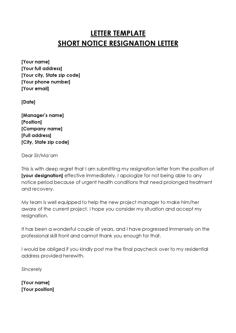resignation letter with immediate effect pdf