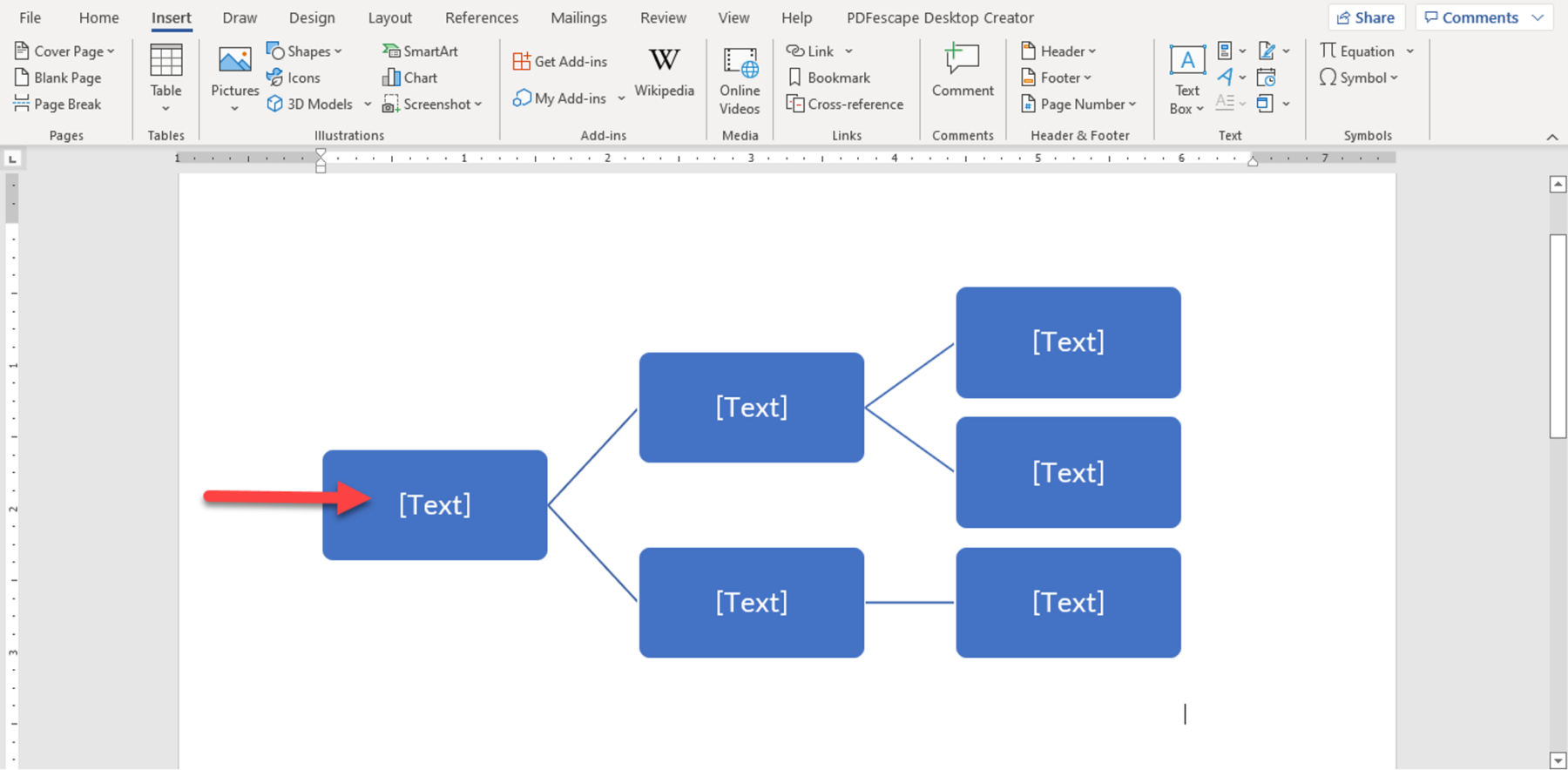 Making a decision tree template in word with SmartArt 04