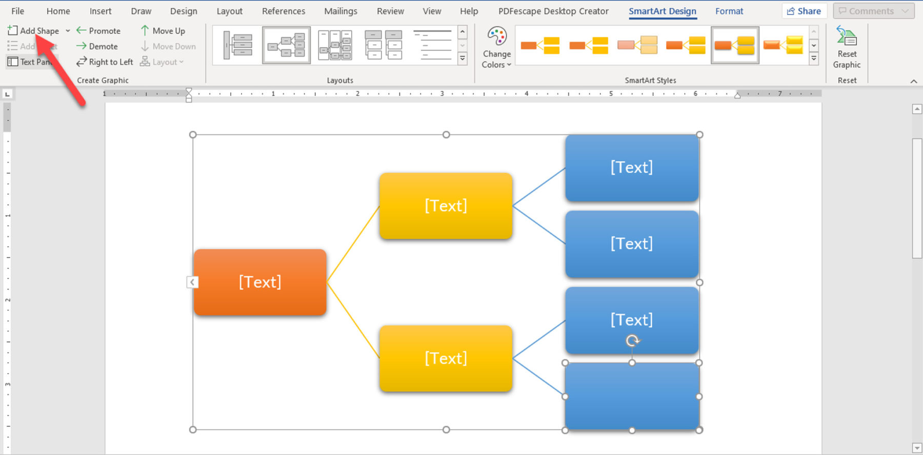 Making a decision tree template in word with SmartArt 05
