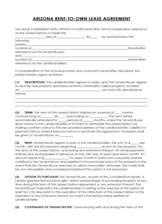 Free Arizona Lease Agreement Templates (PDF, Word)