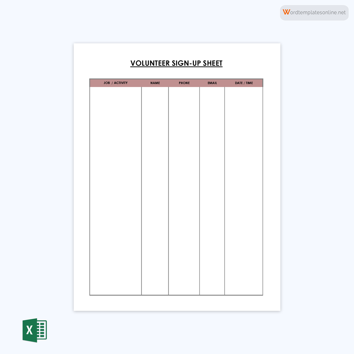 Printable attendance sheet template